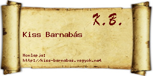 Kiss Barnabás névjegykártya