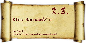 Kiss Barnabás névjegykártya